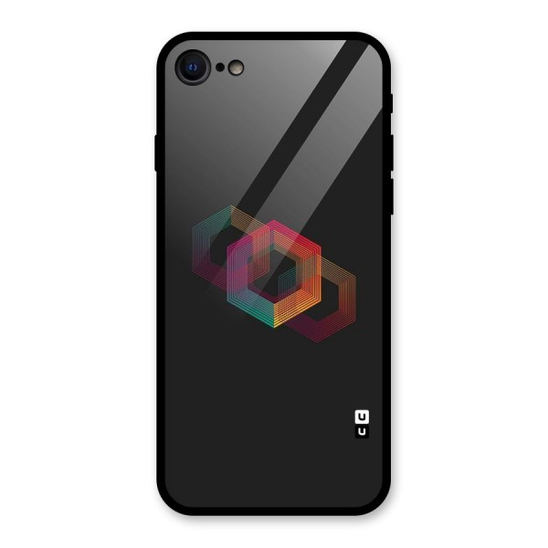 Tri-hexa Colours Glass Back Case for iPhone 7
