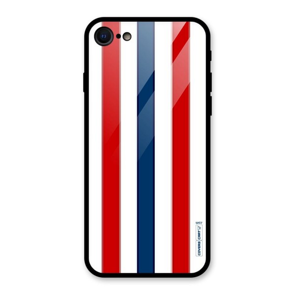 Tricolor Stripes Glass Back Case for iPhone 7
