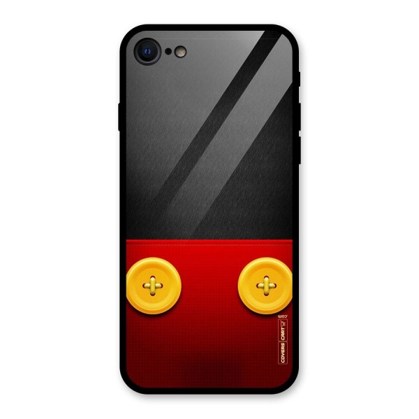 Yellow Button Glass Back Case for iPhone 7