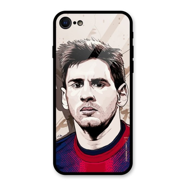Barca King Messi Glass Back Case for iPhone 8