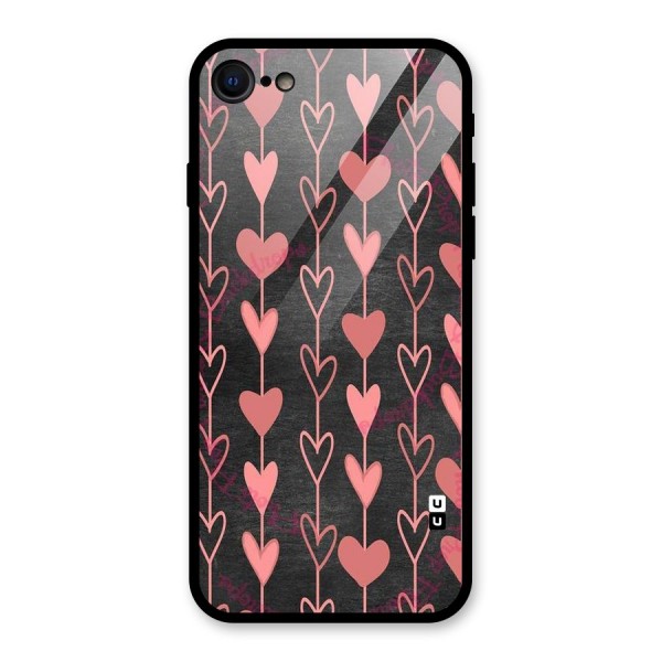 Chain Of Hearts Glass Back Case for iPhone 8