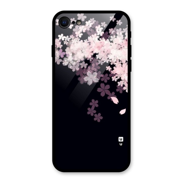 Cherry Flowers Pink Glass Back Case for iPhone 8