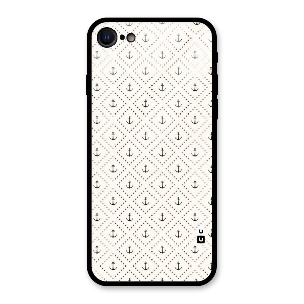 Diamond Anchor Design Glass Back Case for iPhone 8