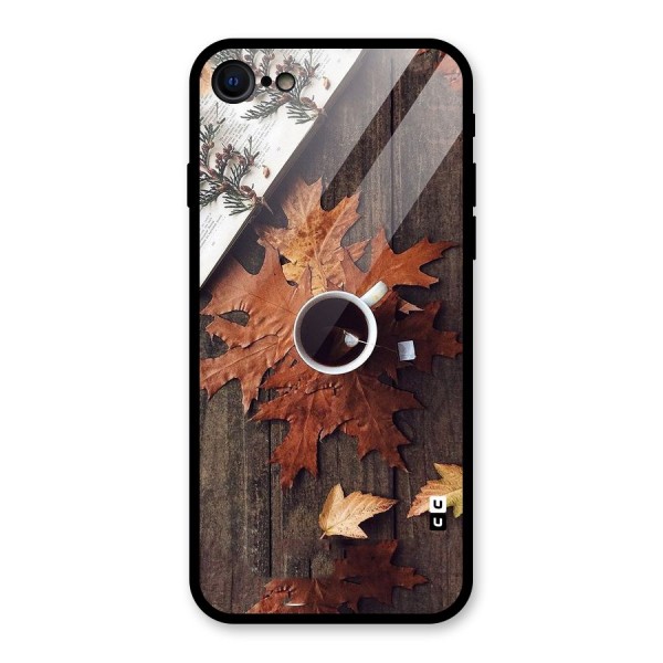 Fall Leaf Coffee Glass Back Case for iPhone 8
