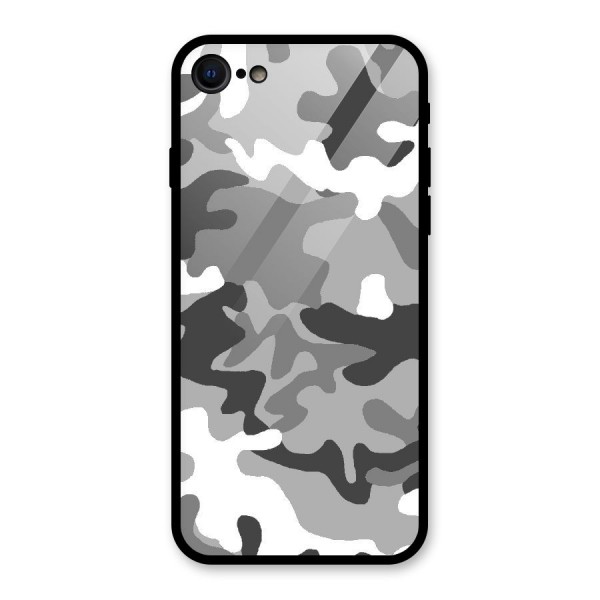 Grey Military Glass Back Case for iPhone 8