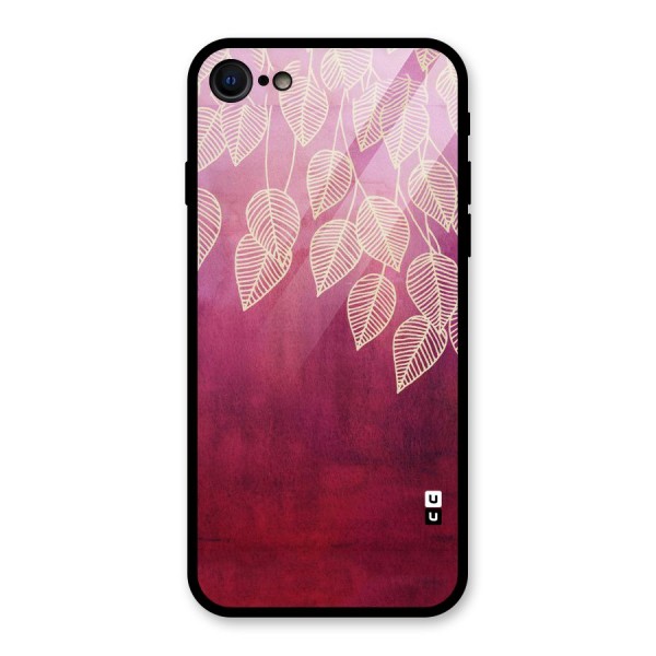 Leafy Outline Glass Back Case for iPhone 8