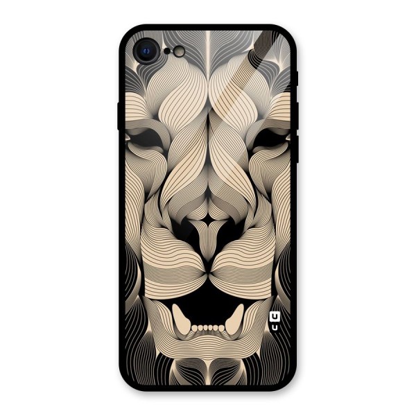 Lion Shape Design Glass Back Case for iPhone 8