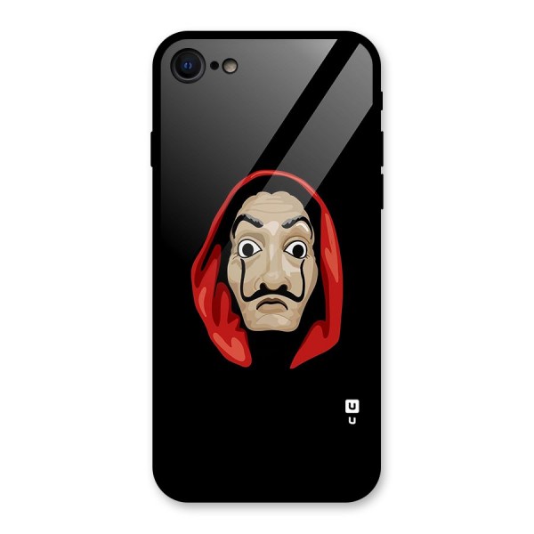 Money Heist Mask Glass Back Case for iPhone 8