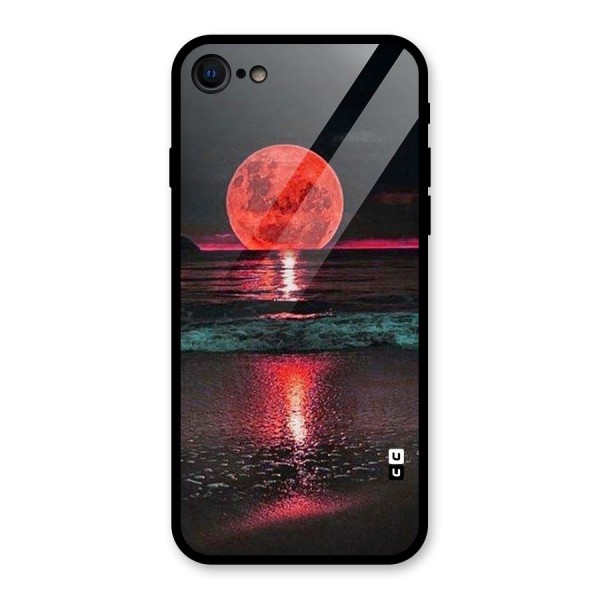 Red Sun Ocean Glass Back Case for iPhone 8