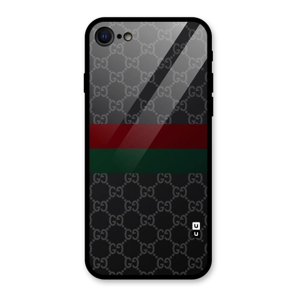 Royal Stripes Design Glass Back Case for iPhone 8