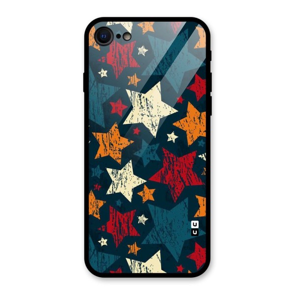 Rugged Star Design Glass Back Case for iPhone 8