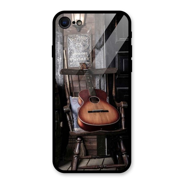 Vintage Chair Guitar Glass Back Case for iPhone 8