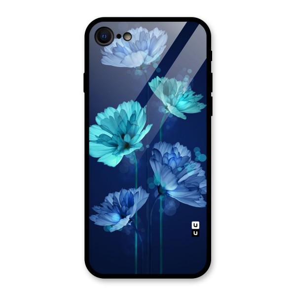 Water Flowers Glass Back Case for iPhone 8