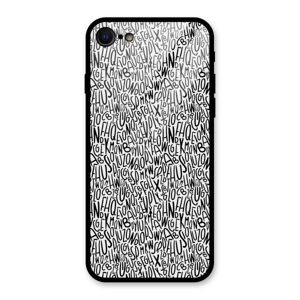 Alphabet Seamless Abstract Glass Back Case for iPhone SE 2020