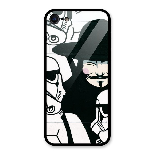 Anonymous Hat Glass Back Case for iPhone SE 2020
