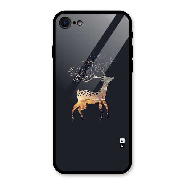 Black Deer Glass Back Case for iPhone SE 2020