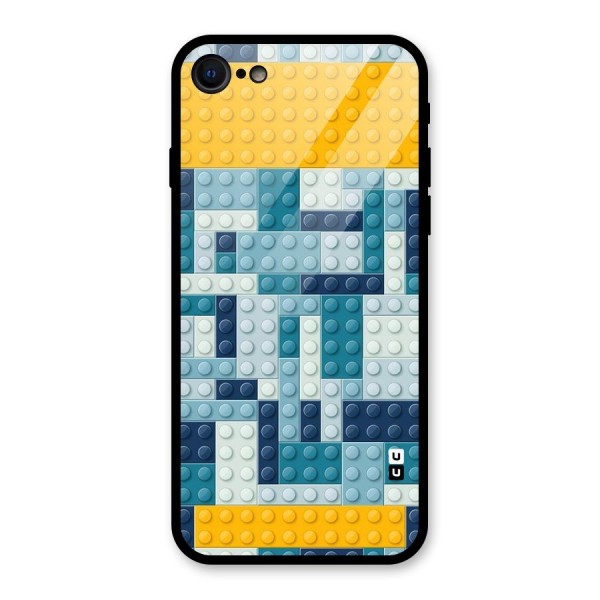 Blocks Blues Glass Back Case for iPhone SE 2020