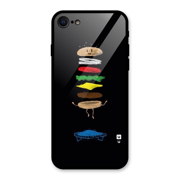 Burger Jump Glass Back Case for iPhone SE 2020