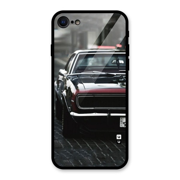 Class Vintage Car Glass Back Case for iPhone SE 2020