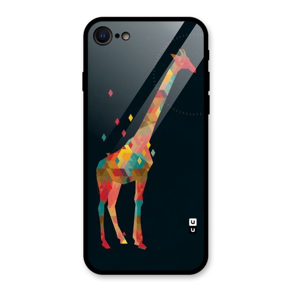Colored Giraffe Glass Back Case for iPhone SE 2020
