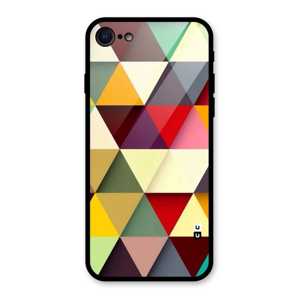 Colored Triangles Glass Back Case for iPhone SE 2020