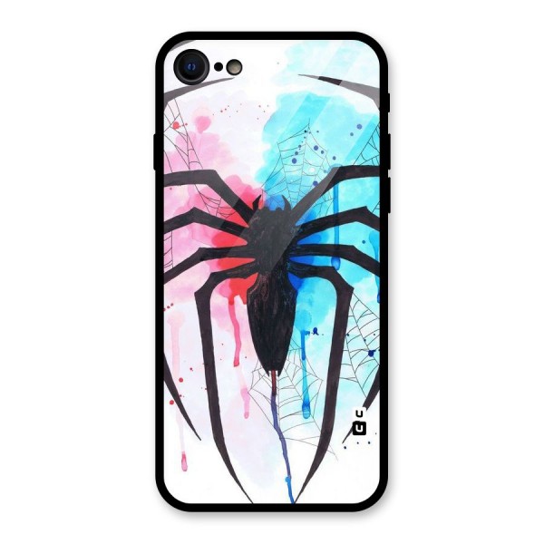 Colorful Web Glass Back Case for iPhone SE 2020