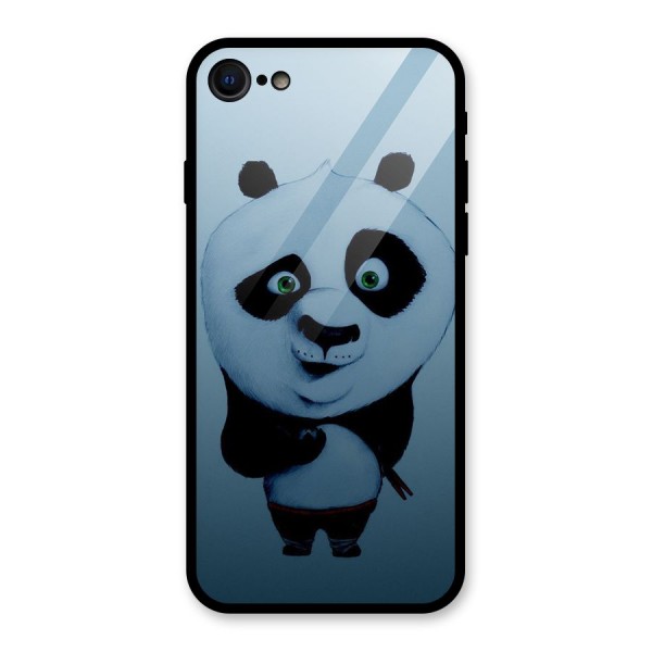 Confused Cute Panda Glass Back Case for iPhone SE 2020