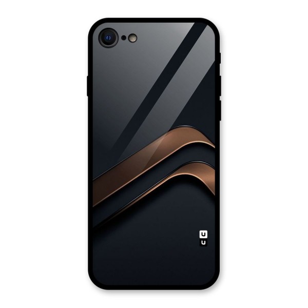 Dark Gold Stripes Glass Back Case for iPhone SE 2020