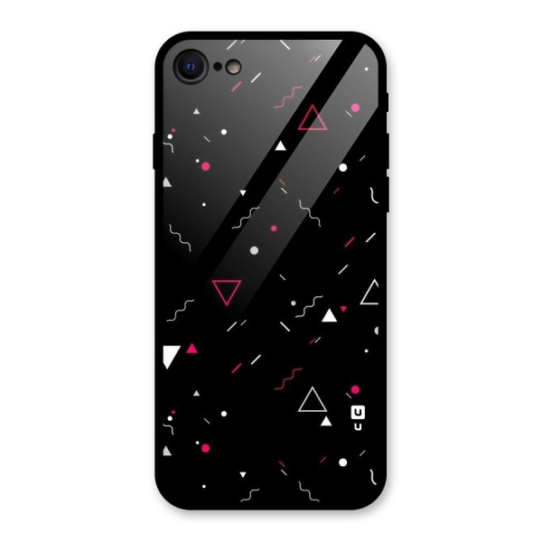 Dark Shapes Design Glass Back Case for iPhone SE 2020