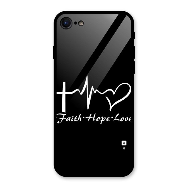 Faith Hope Love Heart Sign Glass Back Case for iPhone SE 2020