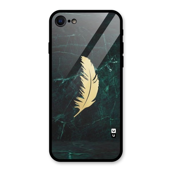 Golden Leaf Glass Back Case for iPhone SE 2020