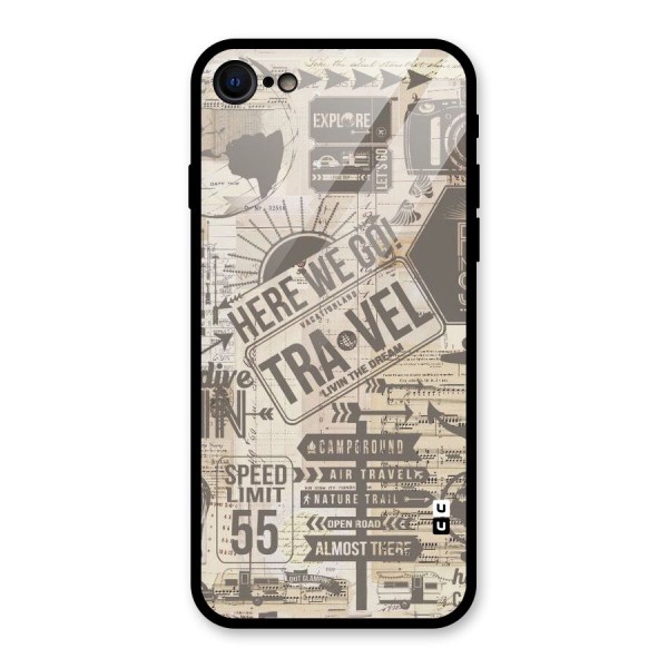 Here We Travel Glass Back Case for iPhone SE 2020