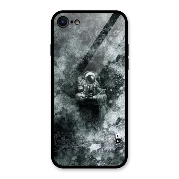 Meditating Spaceman Glass Back Case for iPhone SE 2020