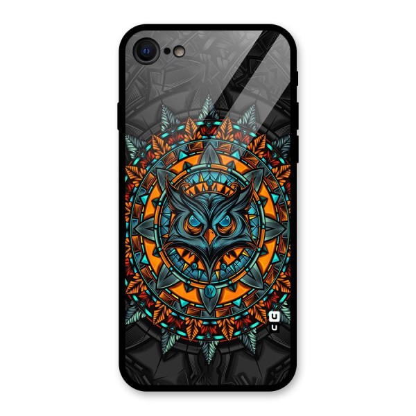 Mighty Owl Artwork Glass Back Case for iPhone SE 2020
