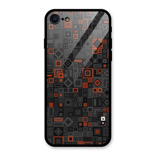 Orange Shapes Abstract Glass Back Case for iPhone SE 2020