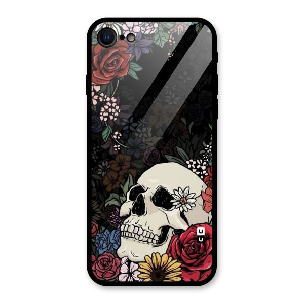 Pretty Skull Glass Back Case for iPhone SE 2020