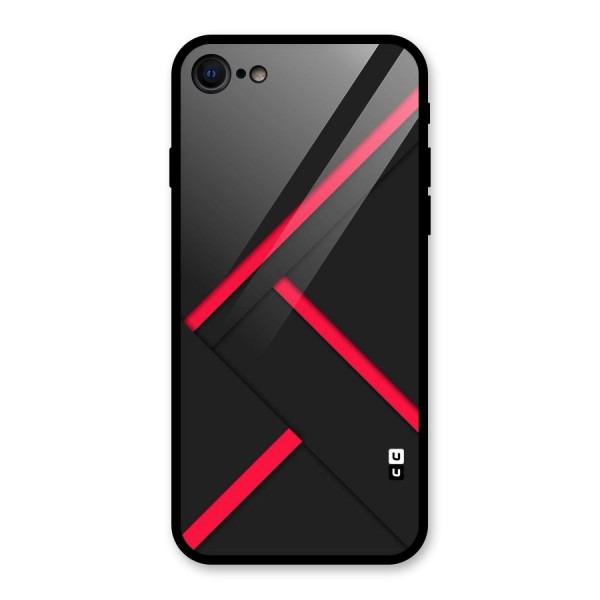 Red Disort Stripes Glass Back Case for iPhone SE 2020