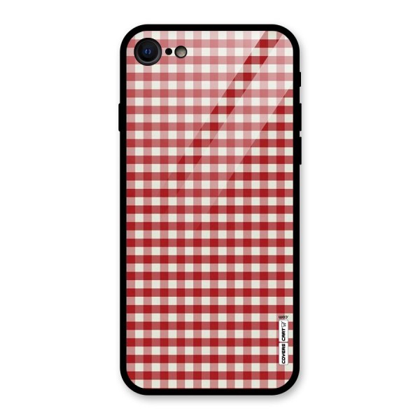 Red White Check Glass Back Case for iPhone SE 2020