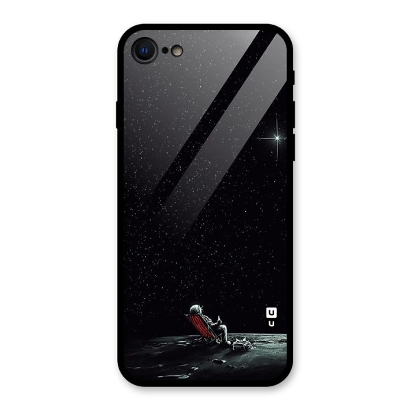 Resting Spaceman Face Glass Back Case for iPhone SE 2020