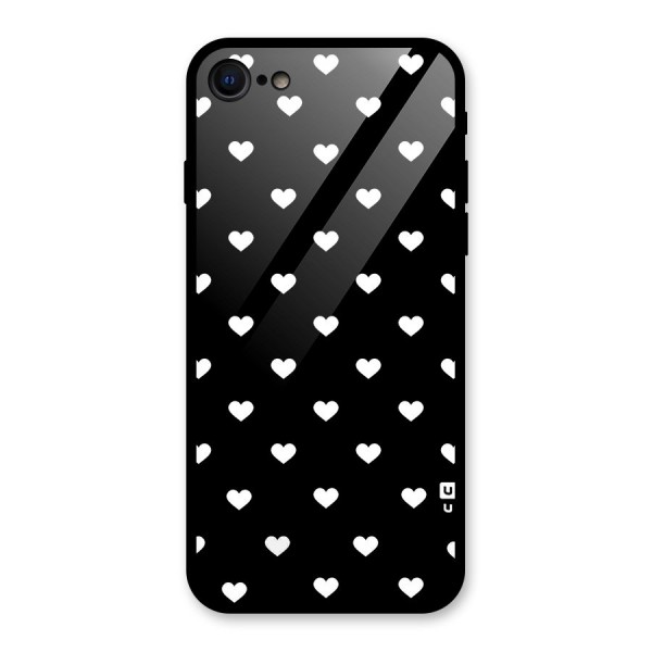 Seamless Hearts Pattern Glass Back Case for iPhone SE 2020