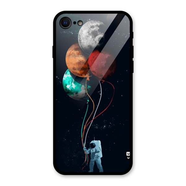 Space Balloons Glass Back Case for iPhone SE 2020