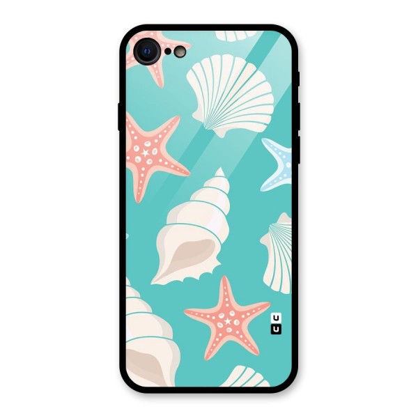 Starfish Sea Shell Glass Back Case for iPhone SE 2020