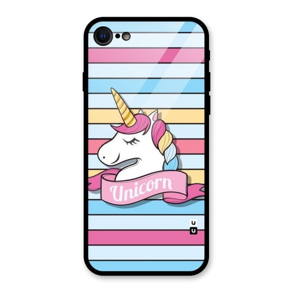 Unicorn Stripes Glass Back Case for iPhone SE 2020