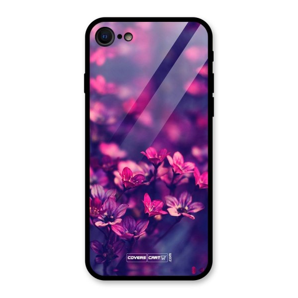 Violet Floral Glass Back Case for iPhone SE 2020