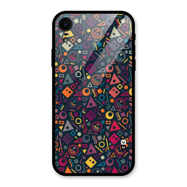 Abstract Figures Glass Back Case for iPhone XR