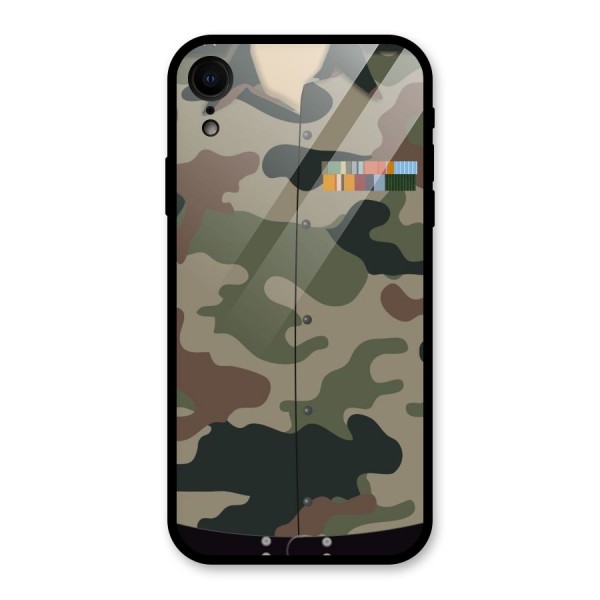 Army Uniform Glass Back Case for iPhone XR