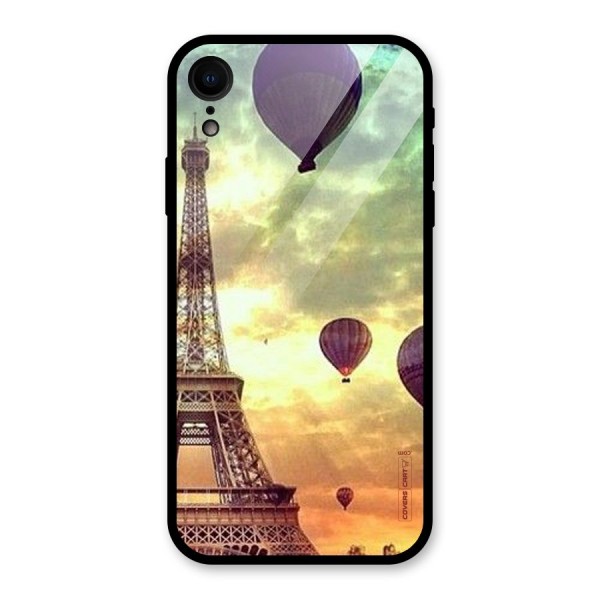 Artsy Hot Balloon And Tower Glass Back Case for iPhone XR