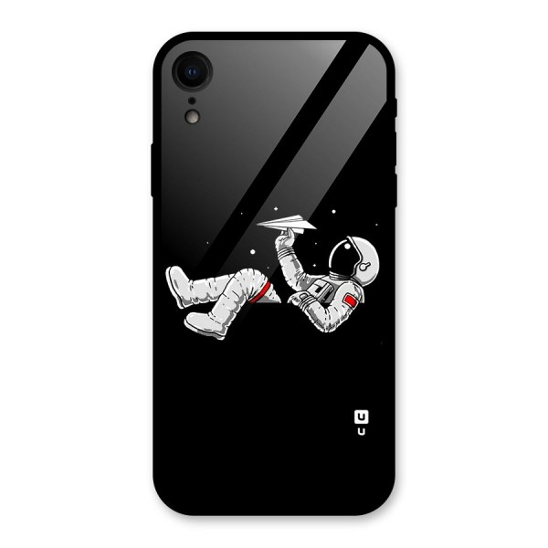 Astronaut Aeroplane Glass Back Case for iPhone XR