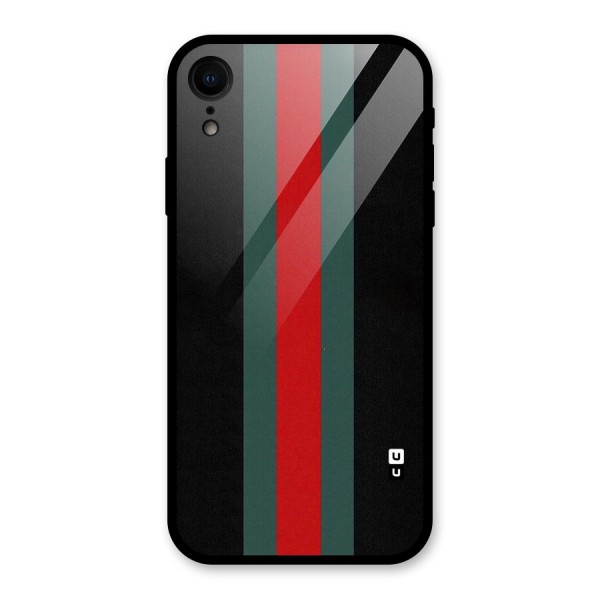 Basic Colored Stripes Glass Back Case for iPhone XR