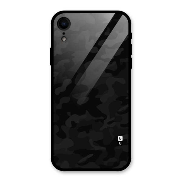 Black Camouflage Glass Back Case for iPhone XR